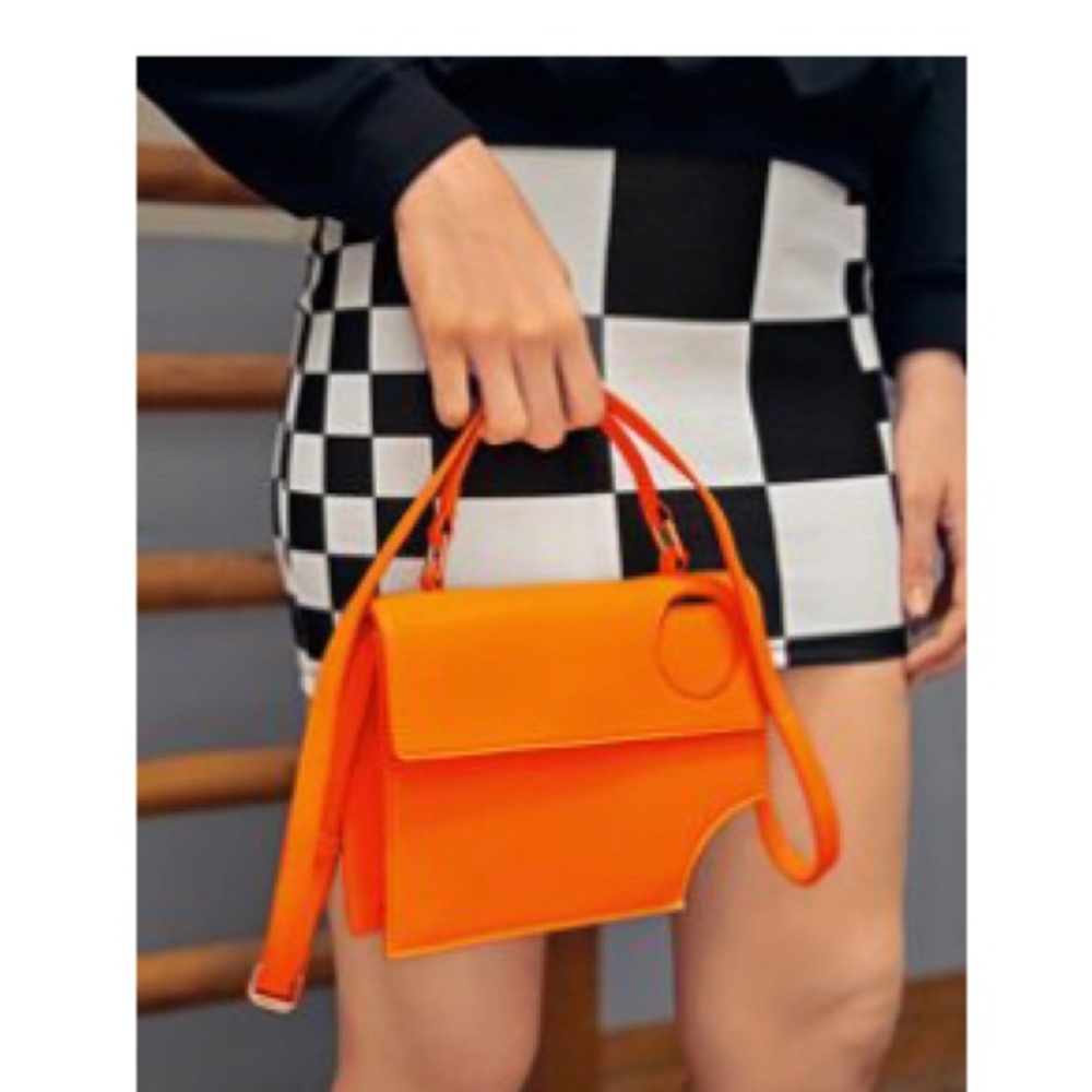 Asymmetrical satchel bag
